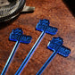 blue offset last name acrylic engraved drink stirrers custom wedding drink stirrers personalized acrylic cocktail stir sticks custom drink charm bespoke event swizzle sticks drink topper birthday party last name date celebration