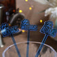 blue offset last name acrylic engraved drink stirrers custom wedding drink stirrers personalized acrylic cocktail stir sticks custom drink charm bespoke event swizzle sticks drink topper birthday party last name date celebration