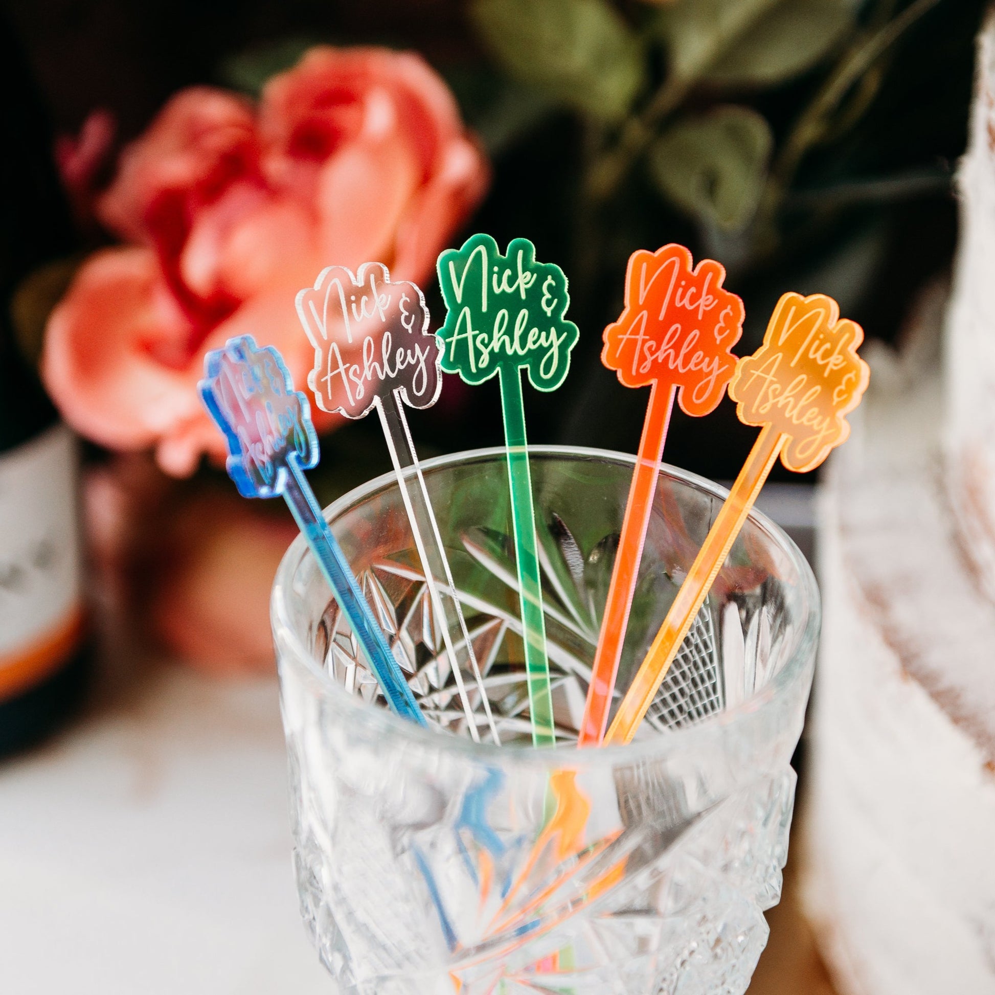 Wedding Engraved Frosted Acrylic Drink Stirrer